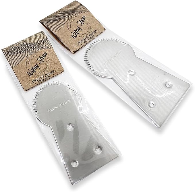 WitnyStore Kitchen Tool 3½" Long Stainless Steel Coconut Grater Shredder Scraper Blade Traditional Style - Thai Cooking Utensils Multipurpose Portable Hand-Held Cookery Equipments for Fruits Vegetable