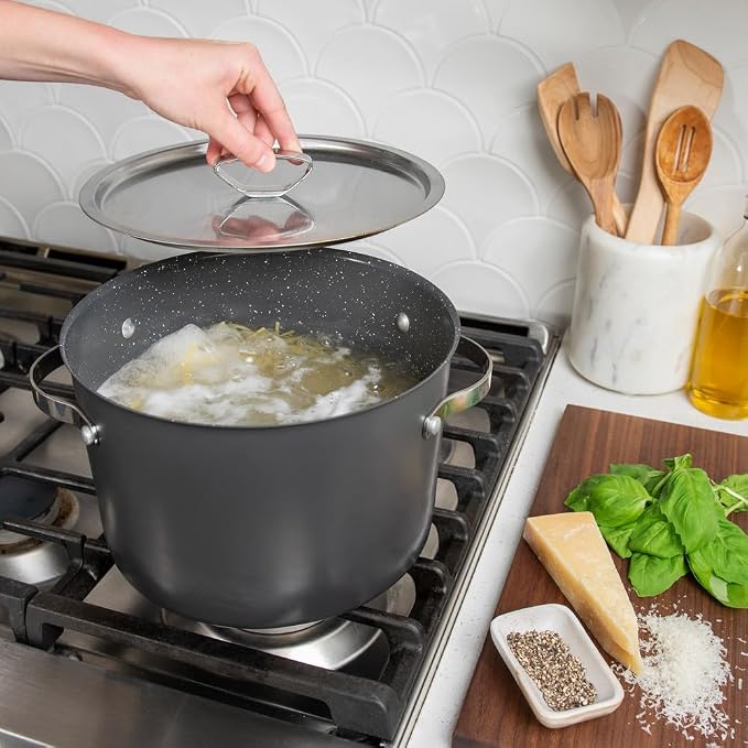 Nordic Ware Verde Ceramic Nonstick 8 Quart Stockpot with Lid