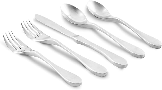 Knork Matte Flatware, Silver (Pack of 60)