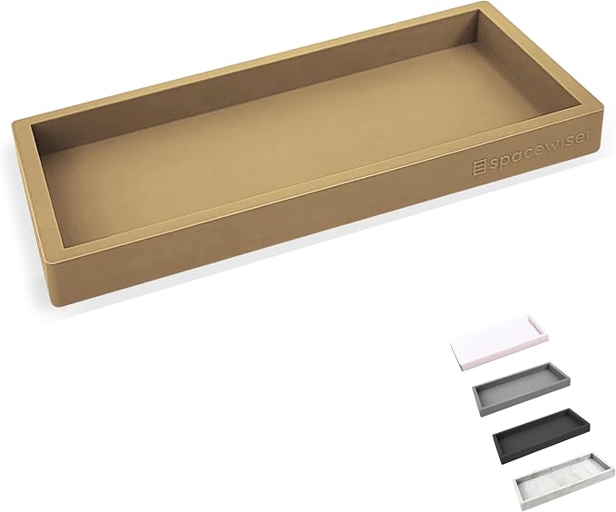 Countertop & Vanity Silicone Tray - Small 7.7" Kitchen Soap Tray | Kitchen Sink Soap Tray, Dish Soap Tray for Kitchen Counter, Bathroom Tray, Silicone Soap Dispenser Tray & Sponge Holder