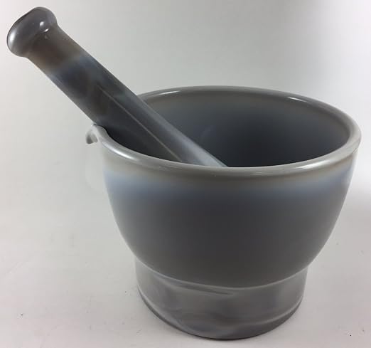 Mortar and Pestle - Variety of Sizes & Colors - American Made - Mosser Glass USA (Marble, 16 Oz)