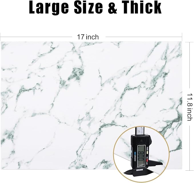 Homaxy PU Faux Leather Placemats for Dining Table, Set of 12, Marble | Waterproof Wipeable Washable Table Mats, Easy to Clean Anti-Slip Place Mats, 11.8" x 17"