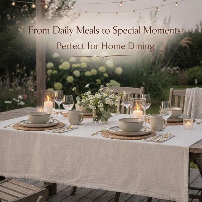 AmorArc Stoneware Dinnerware Sets for 6, 18Pcs Plates and Bowls Sets Dishes | Ceramic Round Reactive Glaze Dishes Set, Highly Scratch Resistant | Dishwasher & Microwave Safe Dishware