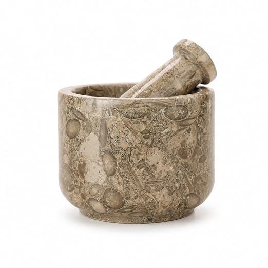 Mortar and Pestle Set, Round, 4 Inch and 2.5 Inch Mini (Oceanic, 4 Inch)