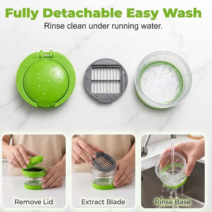 Garlic Mincer and Garlic Chopper, Manual Garlic Crusher and Masher with Stainless Steel Blades, Mini Garlic Grinder for Garlic, Ginger, Herbs, Nuts and Vegetables, 3PC