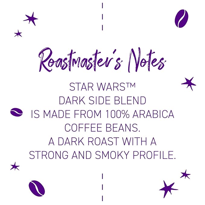 Joffrey's Coffee - STAR WARS™ Dark Side Blend, STAR WARS Licensed Coffee Collection, Artisan Dark Roast, Strong & Smooth Taste, Brew or French Press (Whole Bean, 11oz)