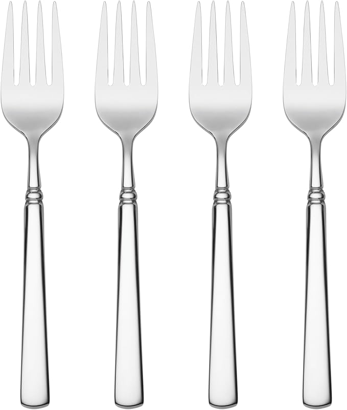 Oneida Easton Salad Forks Silverware Set for 4, Flatware | mirror finish, dishwasher safe | cutlery set for kitchen and dining, utensil set, wedding silverware, heavy duty