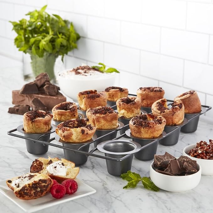 Chicago Metallic 26121 Professional 12-Cup Non-Stick Mini-Popover Pan, 16-Inch-by-10.75-Inch (Pack of 6)