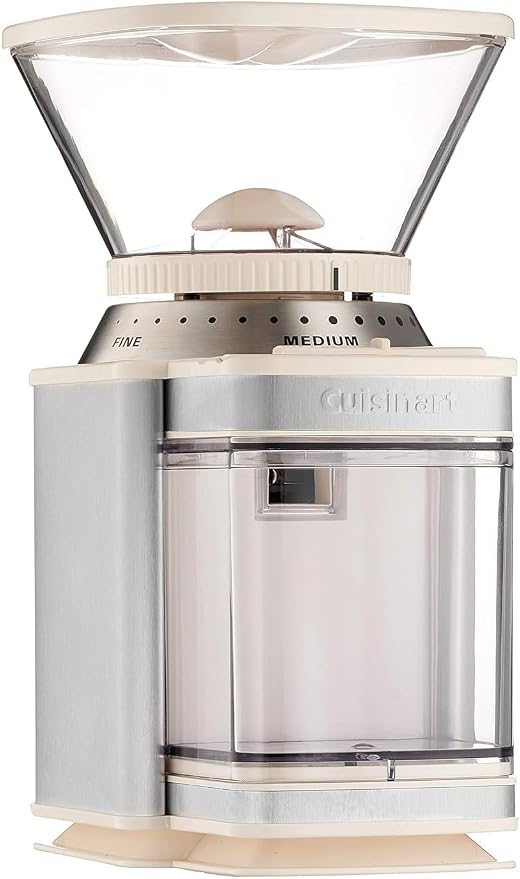 Cuisinart Coffee Grinder, Electric One-Touch Automatic Burr Coffee Grinder with 18-Position Grind Selector, Cup Size Selector for 4 – 18 Cups, Cream Stainless Steel