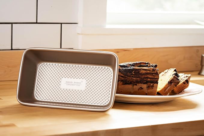 David Burke 9" Loaf Pan – Commercial Grade Heavy Gauge Steel, Dishwasher Safe, PFTE & PFOA Free, Oven Safe – Bronze