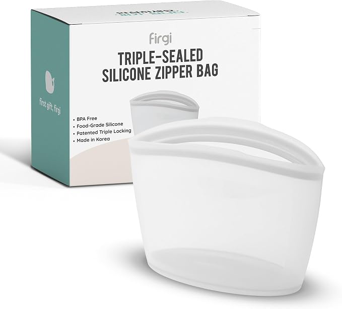 Reusable Silicone Food Storage Bag, 2-Cups, Large Container, Made in Korea BPA-Free Platinum Silicone, Triple-Airtight Freezer Bag, Microwave Safe, Sous Vide, Meal Prep, 17oz, Dry Rose | Reusable