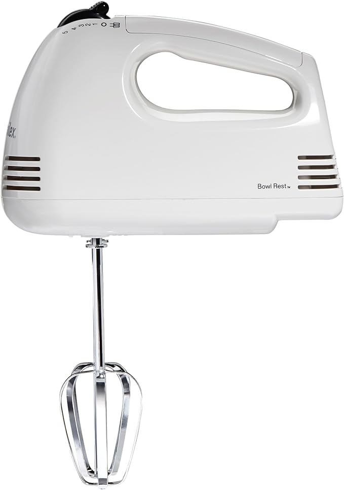 Proctor Silex Easy Mix 5-Speed Electric Hand Mixer with Bowl Rest | Compact and Lightweight | 100 Watts of Peak Power | White | 62515PS