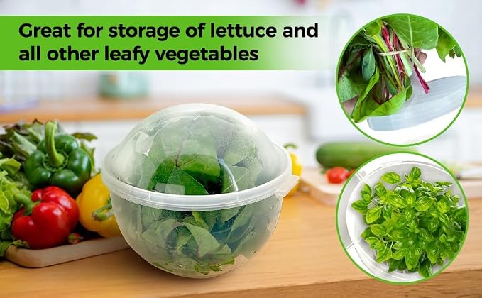 Trenton Gifts Lettuce And Vegatable Storage Keeper. Set of 2. 7" X 8".