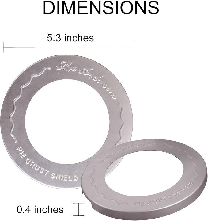 Mrs. Anderson's Baking Individual Pie Crust Protector Shields, Set Of 2, For Mini Pies And Pot Pies, Fits Up To 5-Inch Pie Plates, Prevents Over-Browning And Spills