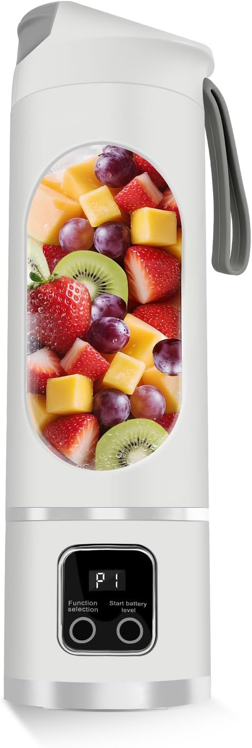 Portable Blender for Smoothies, 500ML USB-C Rechargeable | Personal Blender Cup with 12-Blade Mixer, Mini Smoothie Maker for Protein Shakes, Gym, Office, Travel and Home
