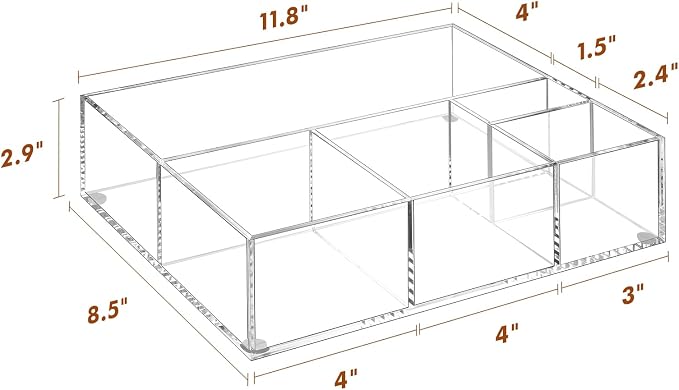 BEYGORM Acrylic Coffee Bar Station Organizer for Countertop | Office Breakroom Clear Snack Tea Storage Accessories Holder for Kcup Pod Condiment Cup Creamer Syrup, Gift for Coffee Lovers