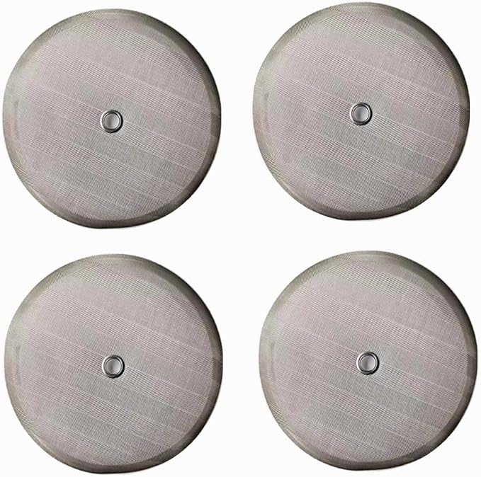 Universal 4 Inch French Press Replacement Screens, Coffee Press Filter | 4 Pack 4 Inch | 100 Mesh | Reinforced Metal Center Ring | 304 Stainless Steel | Fits 34oz 8 Cup 1000ml French Press