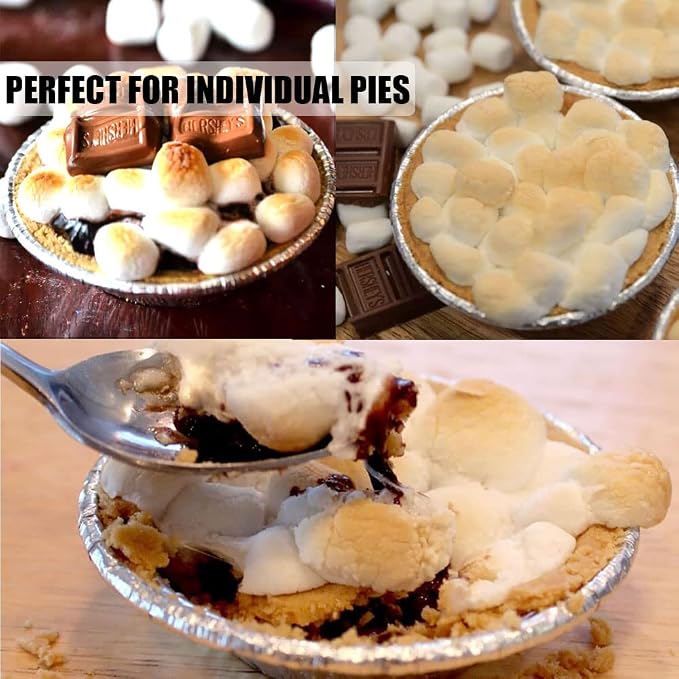 5 Inch Aluminum Foil Mini Pie Pans - Disposable Small Pie Tins For Bakeries, Cafes, Restaurants - Durable Mini Foil Pans for Pie, Fruit Tarts, Quiche (50, 5 Inch)