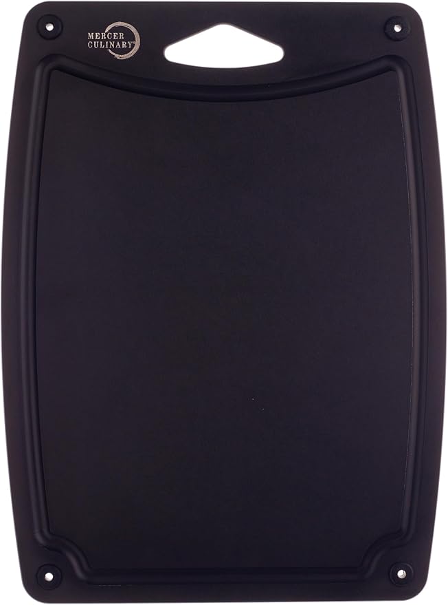 Mercer Culinary Composite Cutting Board-14 1/2" X 11", with Non Slip Feet and Juice Groove, Black
