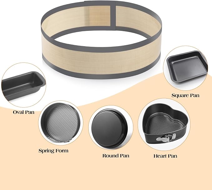 Non Sick Silicone Baking Mat for Springform Pan, Prevent cake from Sticking to Side, Easy Clean Silicone mat for Cheesecake Pan