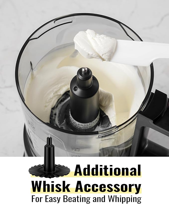 Food Chopper, 4 Cup Mini and Fast Food Processor, Electric Meat Grinder with 2 Speed, 4 Stainless Steel Blades, and Whisk, 400W Power for Chopping, Mixing, Emulsifying, Puree and Whisking, BPA-Free