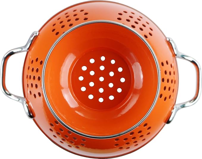 Calypso Basics by Reston Lloyd Powder Coated Enameled Colander, 1 Quart, Orange,18500