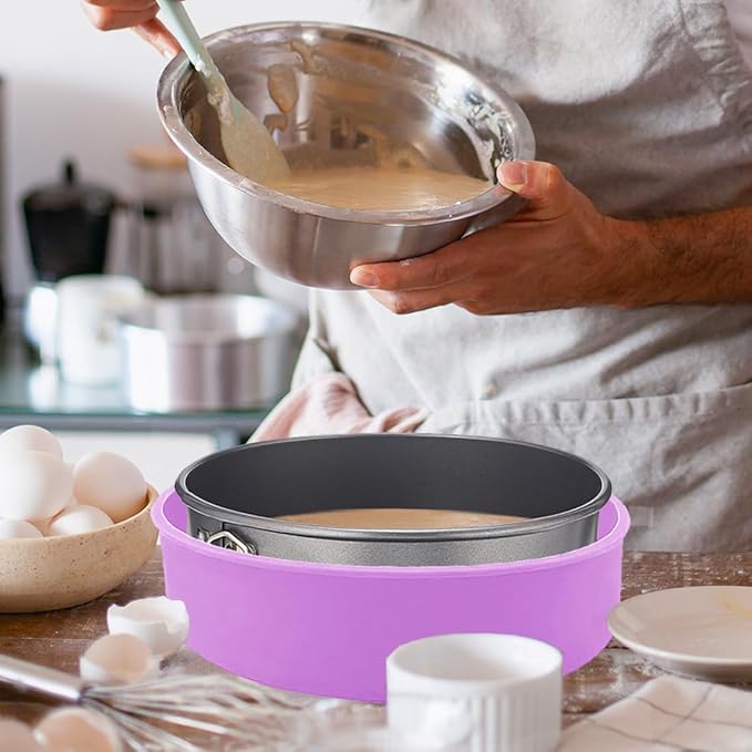 Silicone Springform Pan Protector, Cheesecake Water Bath Protector | for 7'',7.5'' Round Springform Pan, Leakproof, 8 inch
