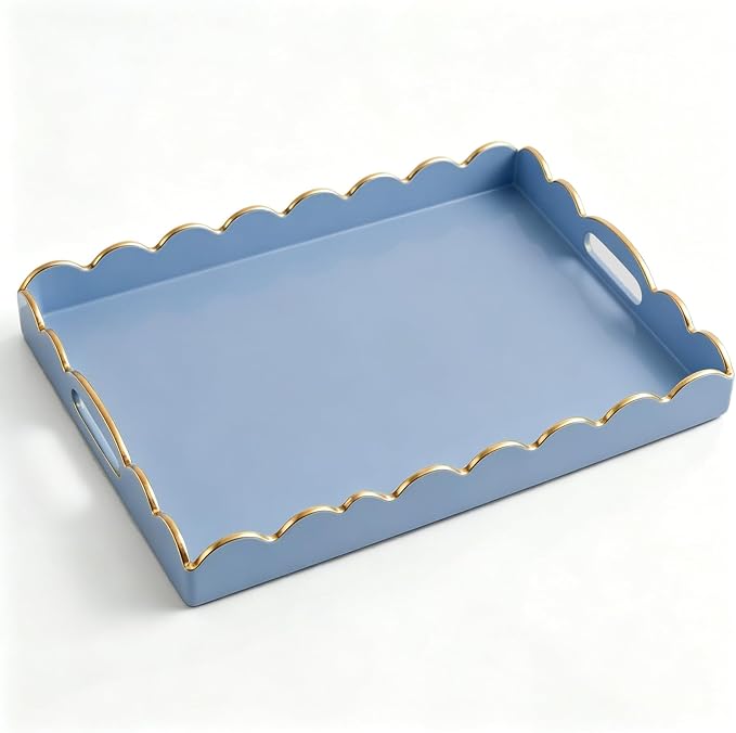 AGIOTA Coffee Table Trays for Living Room Serving Tray with Handles, Modern Large Tray for Ottoman Coffee Table