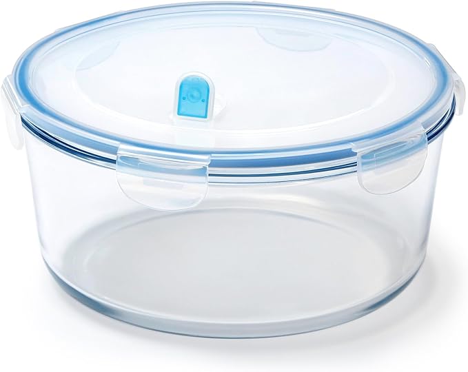NUTRIUPS 2800ml/95oz Large Glass Food Storage Containers with Airtight Lids, 2.8L Rectangle Family Size Extra Large Bakeware Marinating Lock Baking Dish Container Glass Bowls