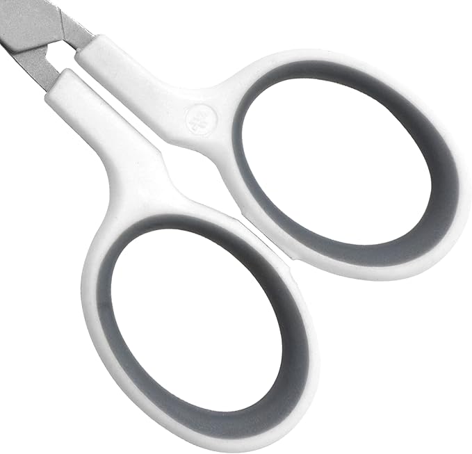Westcott 16380-001 4" Curved Blade Titanium Embroidery Scissors for Crafting, White/Gray (Pack of 2)