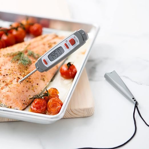 Taylor 9847 Waterproof Digital Instant Read Meat Food Grill BBQ Kitchen Cooking Thermometer, Comes with Sleeve Extender and Lanyard