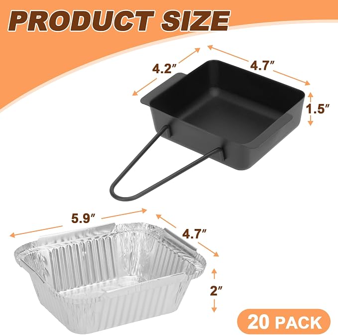 20 Packs Aluminum Grease Pan Liners with Grease Catcher Kits for Nexgrill 720-0830D 720-0898 720-0830H 720-0888S 720-0925P Gas Grills Parts, Grill Drip Pan Replacement Parts for Cuisinart CGG-7400