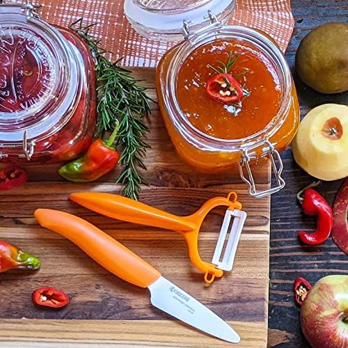 KYOCERA Fruit & Vegetable No-Rust, Ultra-Sharp Ceramic Y-Peeler | KYOCERA Ceramic Y-Peeler: Ultra-Sharp, Non-Corrosive Blade for Effortless Peeling – Ergonomic & Dishwasher Safe