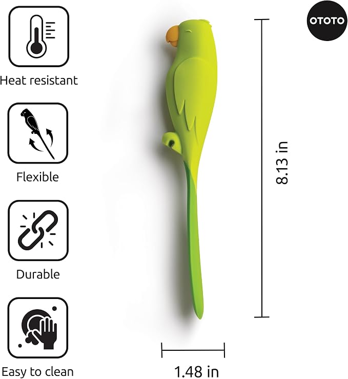 OTOTO Jar Scraper Spatula - Silicone Scraper, Cute Kitchen Accessories, Unique Fun Cooking Kitchen Gadgets for Foodies - BPA-free & 100% Food Safe (Parry)