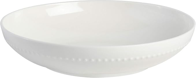 Gibson Elite Embossed Bone China 16-Piece Double Bowl Dinnerware Set, Service for 4 – White Elegant Plates and Bowls