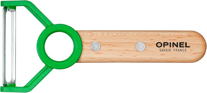 OPINEL Le Petit Chef Children Kitchen Set, Chef Knife, Guard, Peeler, Green