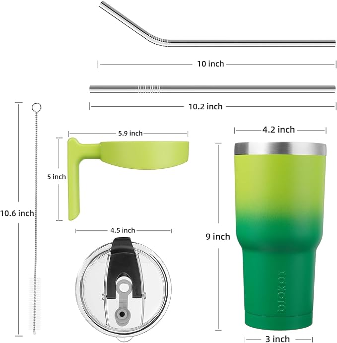 BJPKPK 40 oz Tumbler with Handle & Straw, Insulated Stainless Steel Mug | Double Wall Vacuum, Keeps Hot/Cold, Thermal Cup, BPA Free, Dishwasher Safe, Cupholder Fit, Coffee & Travel, Bamboo Grove