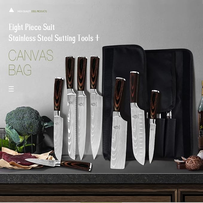 FULLHI Knife Set, 14pcs Japanese Knives Set, Premium German Stainless Steel chef Knife Set