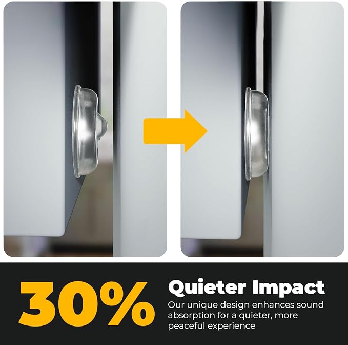 Vellax 128-Pack Clear Silicone Cabinet Bumpers, Self Adhesive Sticky Pads | 128 clear silicone bumpers absorb shock, dampen noise & protect surfaces - sticky, durable & easy to apply anywhere.