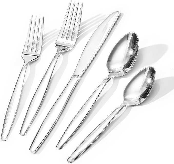 18/10 Stainless Steel Silverware Set for 4,20 Piece Flatware Set | Heavy Duty Dining Utensils & Cutlery Set, Mirror Polished Finish, Dishwasher Safe for Home Kitchen, Wedding & Housewarming