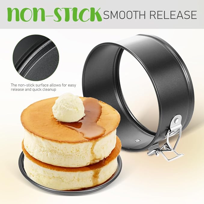 Toyvian 6-Pack Mini Springform Pans 4.72 Inch Round Cake Pans Non-Stick Leakproof Baking Molds for Cheesecakes Quiches and Holiday Desserts
