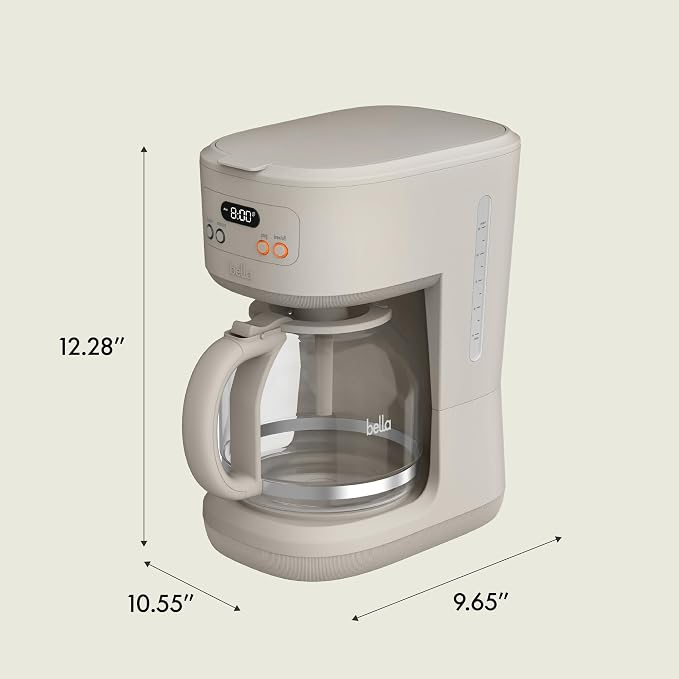 BREW 12-Cup Programmable Coffee Maker with No-Drip Glass Carafe, Oatmilk