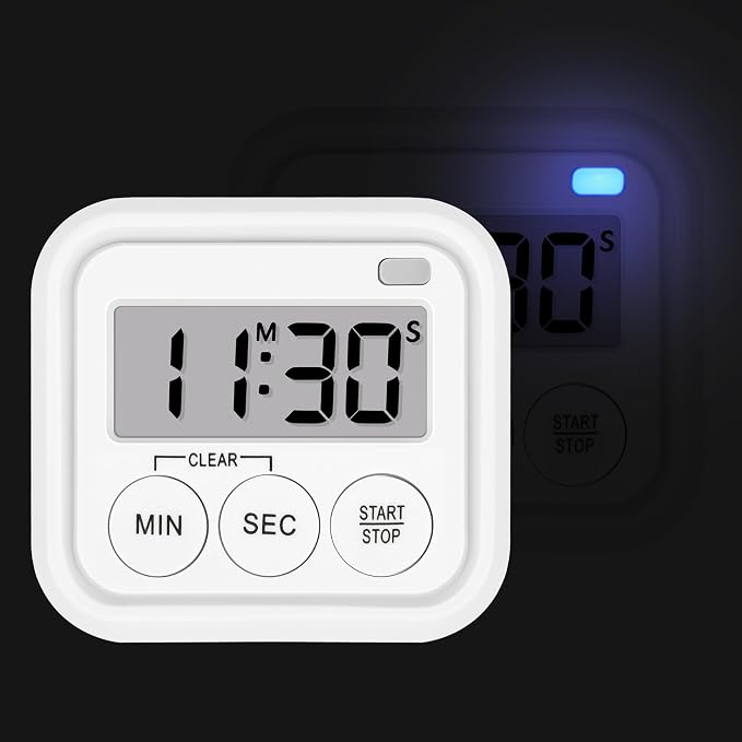 Timer, Kitchen Timers for Cooking Classroom Timer for Kids Teachers Digital Magnetic Timers 4 Pack, White