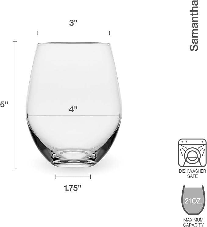 Mikasa Samantha Stemless Wine Glass, Set Of 4, 21 Ounce
