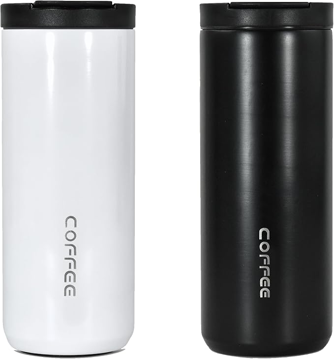 Insulated Coffee Mug 17oz,2 pack Travel Coffee Tumbler,Vacuum Insulated Coffee Mug with Leak Proof Screw Lid Coffee Cup for Men and Women for Hot & Cold Drinks