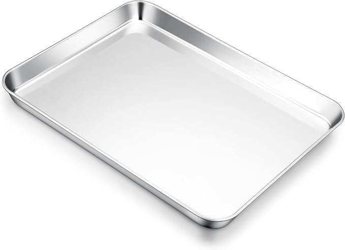 E-far Cookie Sheet for Baking, 18"x13" Stainless Steel Baking Sheet | Large Non Toxic Baking Pan Tray for Cake Cookies, Healthy & Rust Free, Mirror Finish & Dishwasher Safe