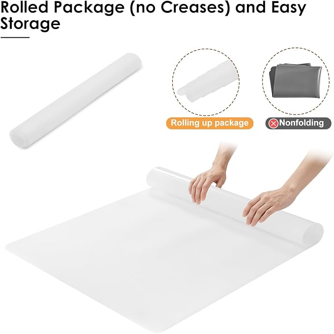 Large Silicone Heat Resistant Mat for Air Fryer 19.6"x27.5", Silicone Mats for Kitchen Counter, Nonslip Silicone Placemat for Countertop Protector, Nonstick Waterproof Craft Mat, KitchenRakuTable Mat