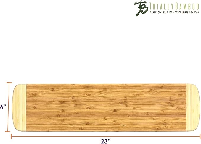 Totally Bamboo Palaoa Bread Serving & Cutting Board, Great for Charcuterie and Appetizer Spreads, 23" x 6"