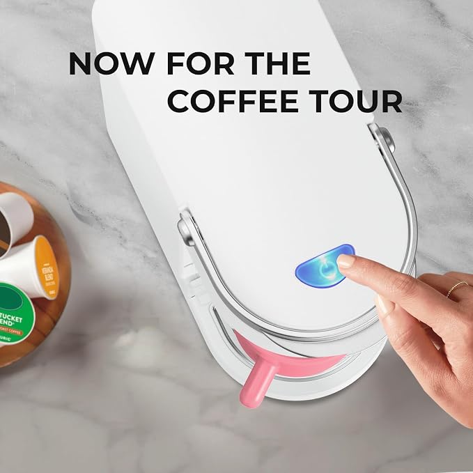 CHULUX Slim Single Serve Coffee Maker for K Pod, Brew Up to 12oz Cup, White | Fast-Heating Boiler Tech, 4-Hole Needle for Richer Flavor, Adjustable Drip Tray for 7.3" Travel Mug, Portable Compact Design