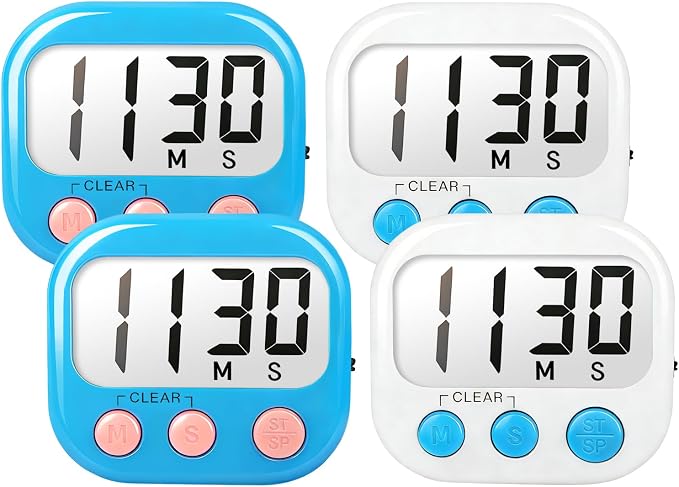 Classroom Timers for Teachers Kids Large Magnetic Digital Timer Teacher Supplies 4 Pack-Blue White